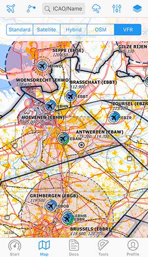 Airspace Map. Complements Flight Planning with ForeFlight or Jeppsesen.