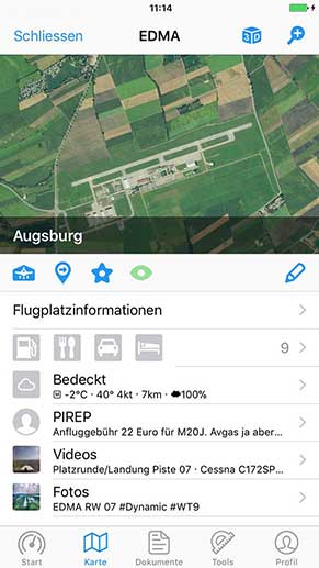 Flugplatz-Details: Flugwetter, PIREP, ICAO. Ergänzende Informationen zur VFR & IFR Flugplanung