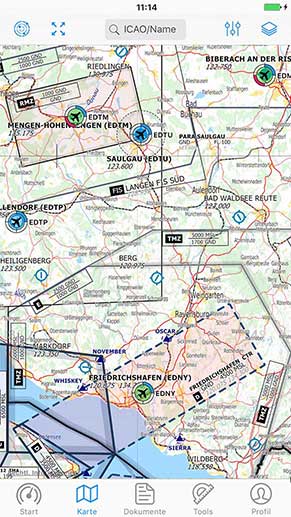 Luftraumstruktur Karte: ergänzende Infos zur Flugplanung mit Jeppesen und Garmin Pilot.