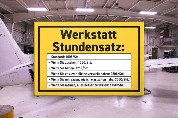 Spruch-Schild für Euren Hangar