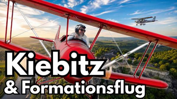 Mein erstes Mal im Doppeldecker! Formationsflug, Spornrad & Kiebitz